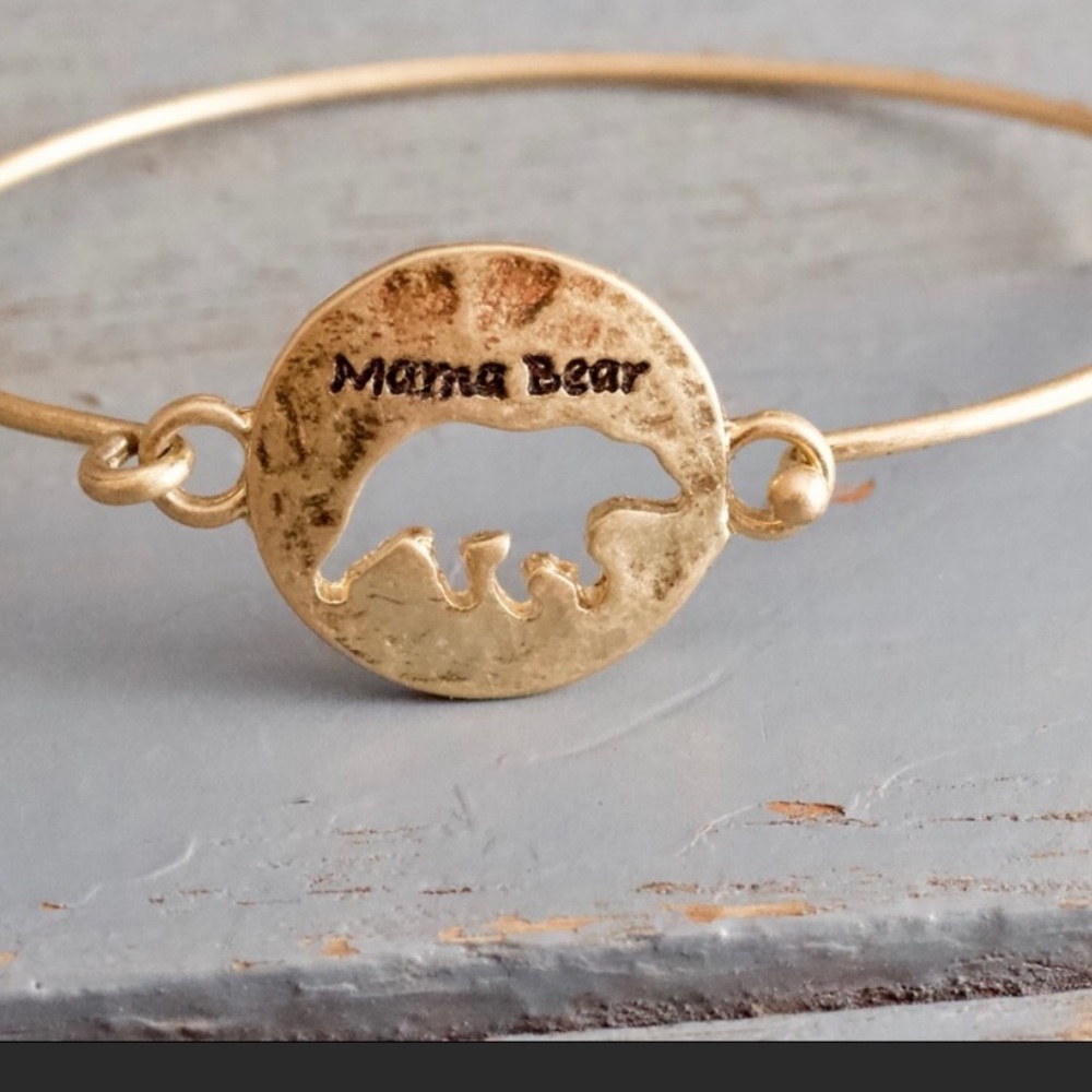 4/$20 Mama Bear Engraved Wire Bracelet
